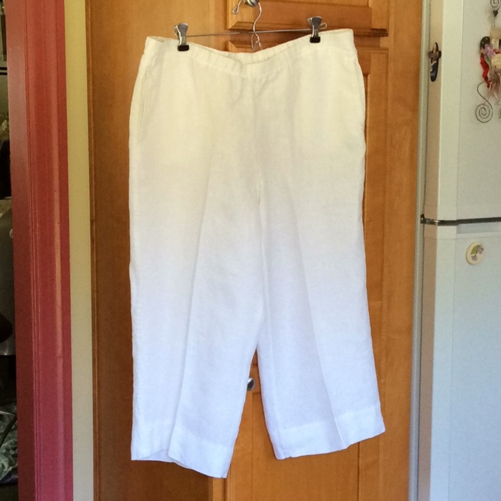J.Jill White Linen Trousers